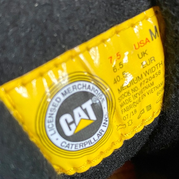 Caterpillar Men’s Size 7.5 Black Leather Boots - Picture 4 of 6